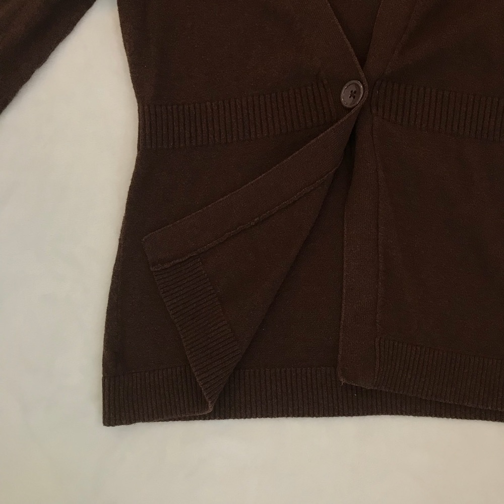 Dress Barn One Button Brown Cardigan Women’s Small - Picture 2 of 6